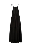 Obélisque Pleated Slip Dress in Matte Crepe