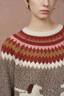 Freya Fair Isle Pony Sweater in Merino Wool Blend Knit