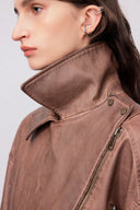 Terra Vintage Brown Leather Jacket in Vegan Leather