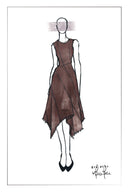 Vestido Sin Mangas Mooneye con Dobladillo Irregular en Denim de Algodón