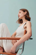 Hera Wide Sleeveless Strap Dress in Stretch Yarn Knit