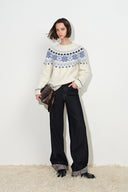 Linnet Fair Isle Sweater in Alpaca Blend Cable Knit