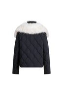 Stella Layered Look Faux Fur Collar Down Jacket in Sorona 4-Way Stretch Fabric