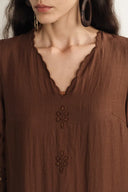 Sienna Embroidered Robe Dress in Linen Blend
