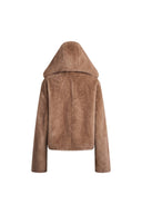 Rara Hooded Scarf Jacket in Faux Mink Fur
