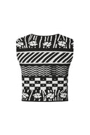 Lana Jacquard Vest in Cotton Viscose Blend Knit