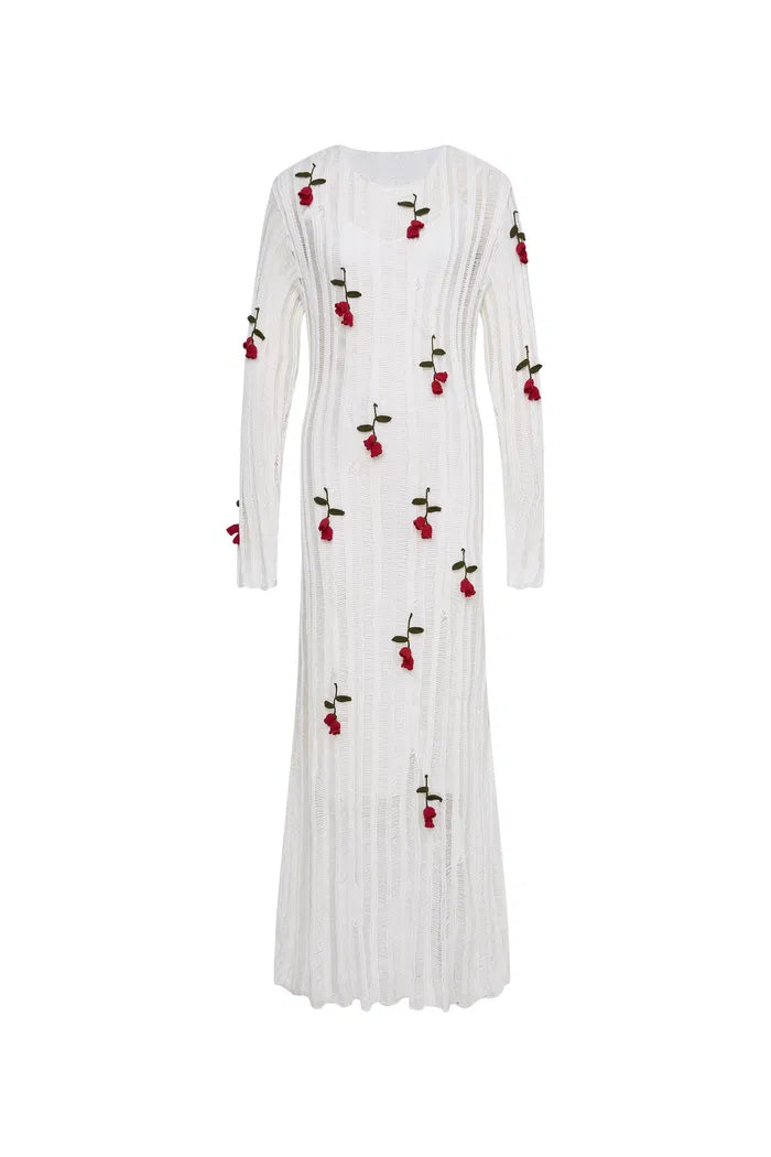 Convallaria Handcrafted Crochet Dress in Cotton Viscose Knit - XS Convallaria Handcrafted Crochet Dress in Cotton Viscose Knit - XS