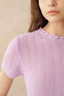 Lowell Open Knit Short Sleeve Top