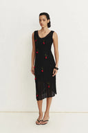 Robe courte noire à bretelles