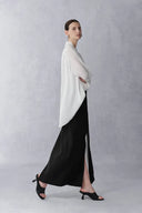 Callisto Double Layer Maxi Pencil Skirt in Fine Wool Suiting