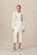 Cymbidium Hand Embroidered Flora Cardigan in Alpaca Blend Knit