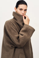 Lumi Mocha Wrap Coat in Alpaca Wool Blend