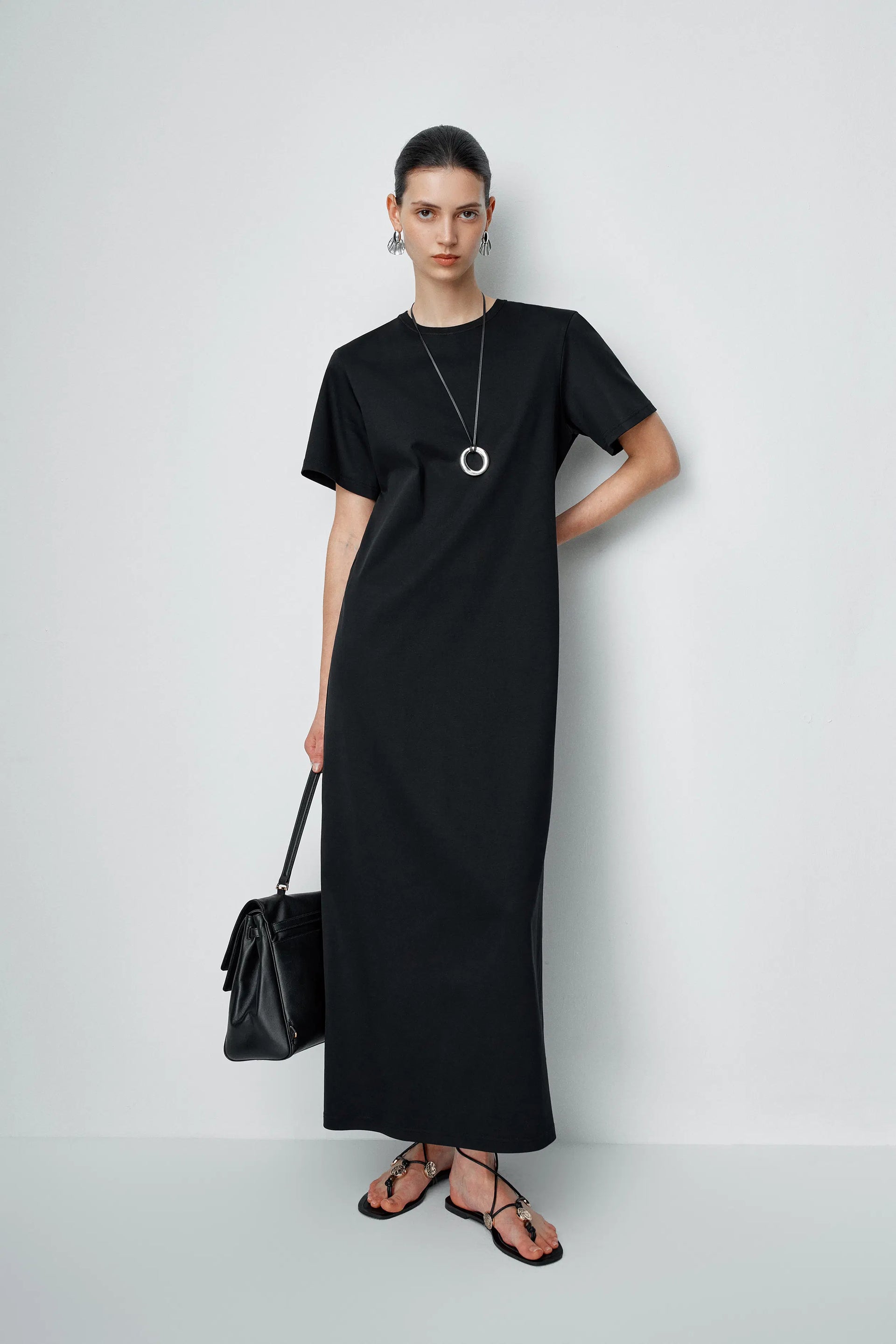 cotton t shirt maxi dress Crew Neck Striped T-Shirt Red / White / L weather hero Wendy Maxi T-shirt Dress in