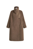 Lumi Mocha Wrap Coat in Alpaca Wool Blend