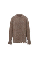 Virginia Handcrafted Sweater with Detachable Scarf in Bouclé Blend Knit Yarn