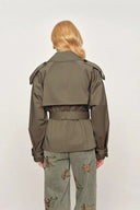 Beatrice Short Trench Coat in Cotton Twill
