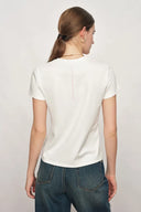 Camiseta Blanca Lucy en Algodón y Seda de Morera