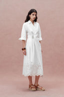 Levi Wrap Shirt Dress in Premium Cotton Poplin
