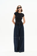 Cassia Raw Denim Wide Leg Jeans in Raw Denim