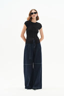 Cassia Raw Denim Wide Leg Jeans in Raw Denim
