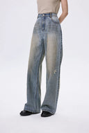 Rhea Distressed Jeans in Cotton Denim