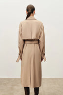 Anjea Wendemantel Doppelreihiger Trenchcoat aus Acetat-Woll-Mischung