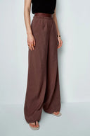Phoebe French Cowl Sleeveless Top and Wide Leg Pant Matching Set in Dry Silk