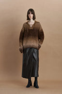 Suéter con cuello Ivy en punto de lana kid mohair