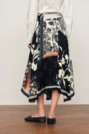 Eileen Scarf Panel Skirt in Viscose
