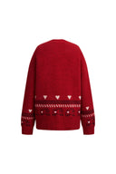 Sara Fair Isle Pony Cardigan in Angora Raccoon Knit Blend