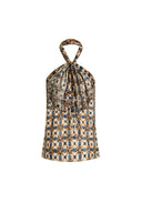 Jocelyn Halter Neck Top in Crinkled Silk Blend