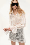 Ethereal Lace Tie-Front Overlay Dress in Custom Lace