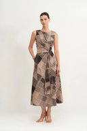 Athena Print Dress in Cotton Sateen