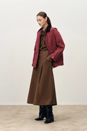 Georgia Corduroy Collar Quilted Jacket in Cotton Twill