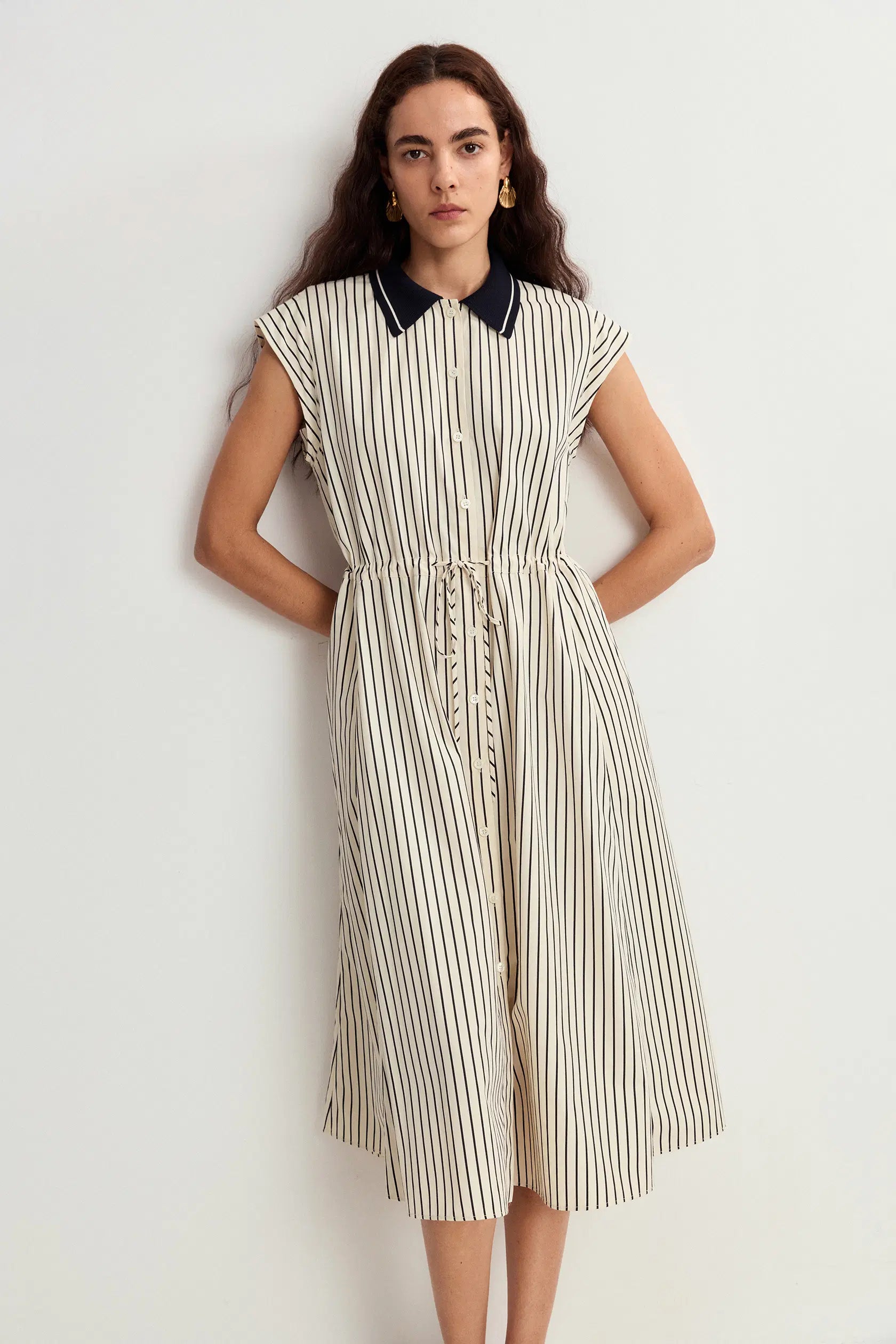 Rosent Stripe Dress in Cotton Poplin S/P
