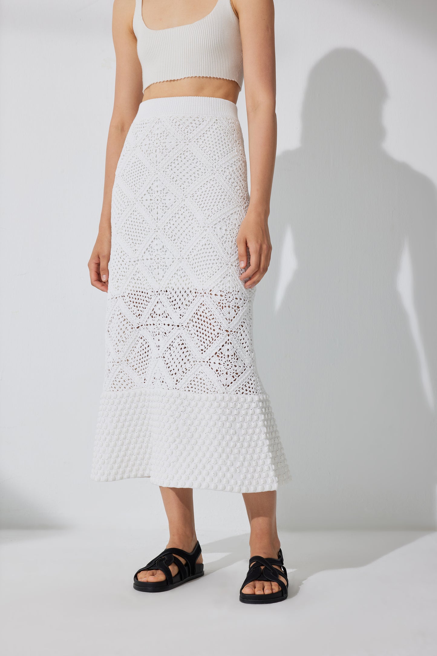 Rayna Handcrafted Crochet Maxi Skirt in Cotton