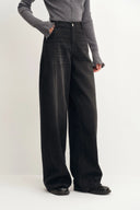 Paz Baggy Washed Jeans in Cotton Denim