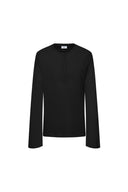 Tracy Semi Sheer Buttoned Blouse in Tencel Silk Knit