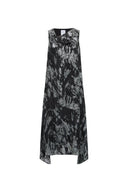 Robe à col bénitier imprimée Sato en soie dévorée