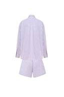 Faya Purple Contrast Shirt and Shorts Set in Viscose Blend