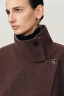 Karla Stand Collar Coat in Merino Wool