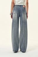 Calli Studded Wide Leg Jeans in Cotton Denim
