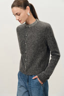 Jinelle Embellished Collar Cardigan in Alpaca Blend Knit