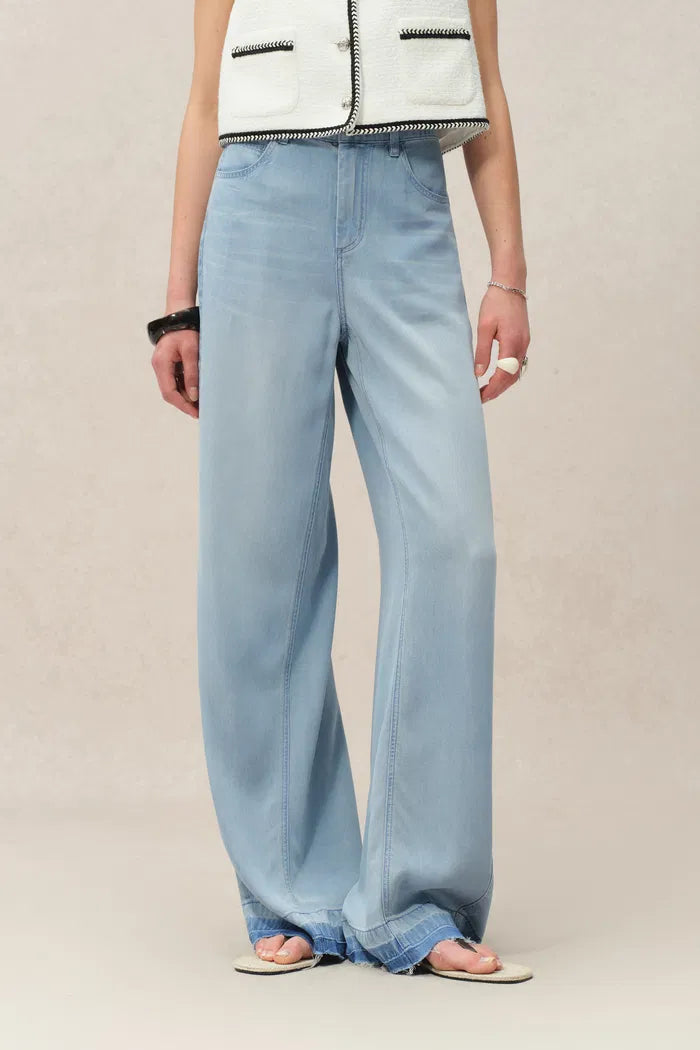 Echo Wide Leg Jeans in Tencel Acetate Denim
