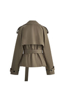 Beatrice Short Trench Coat in Cotton Twill