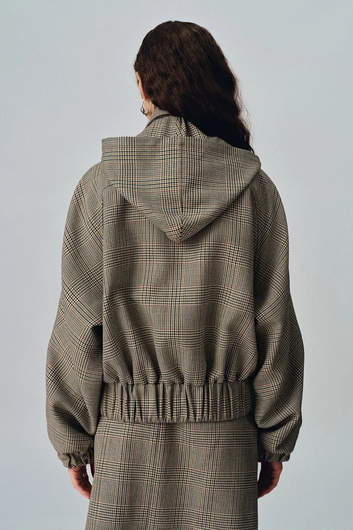 Javia Plaid Jacket in Prince of Wales Merino Wool – fbrq.com Javia Plaid Jacket in Prince of Wales Merino Wool – fbrq.com