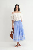 Imperia Embroidered Skirt in Premium Cotton Poplin