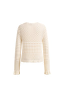 Daisy Ruffle-Trim Cardigan in Cotton Knit