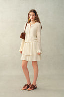 Daisy Ruffle-Trim Cardigan in Cotton Knit