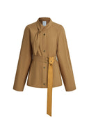 Trenchcoat mit Daisy-Schal-Kragen aus Baumwolle